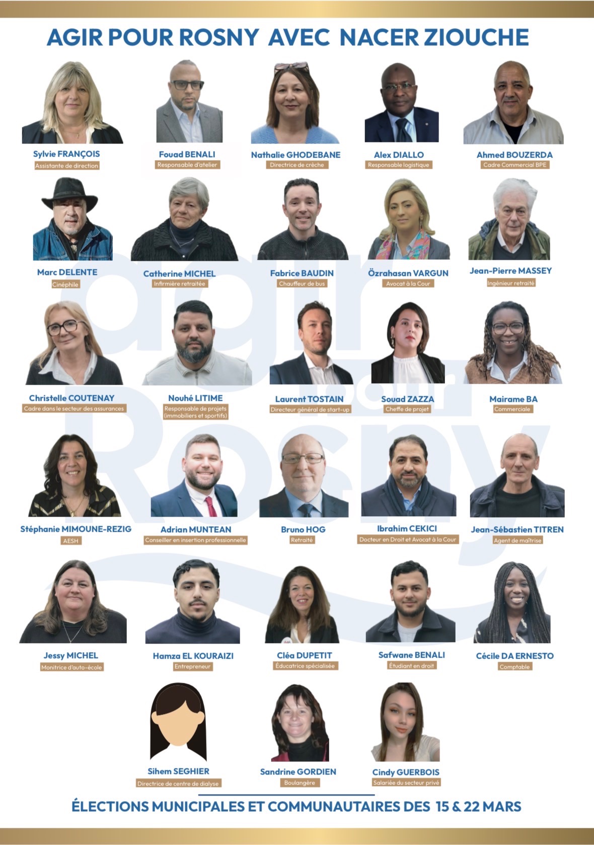 Présentation de l'équipe Agir pour Rosny avec Nacer Ziouche