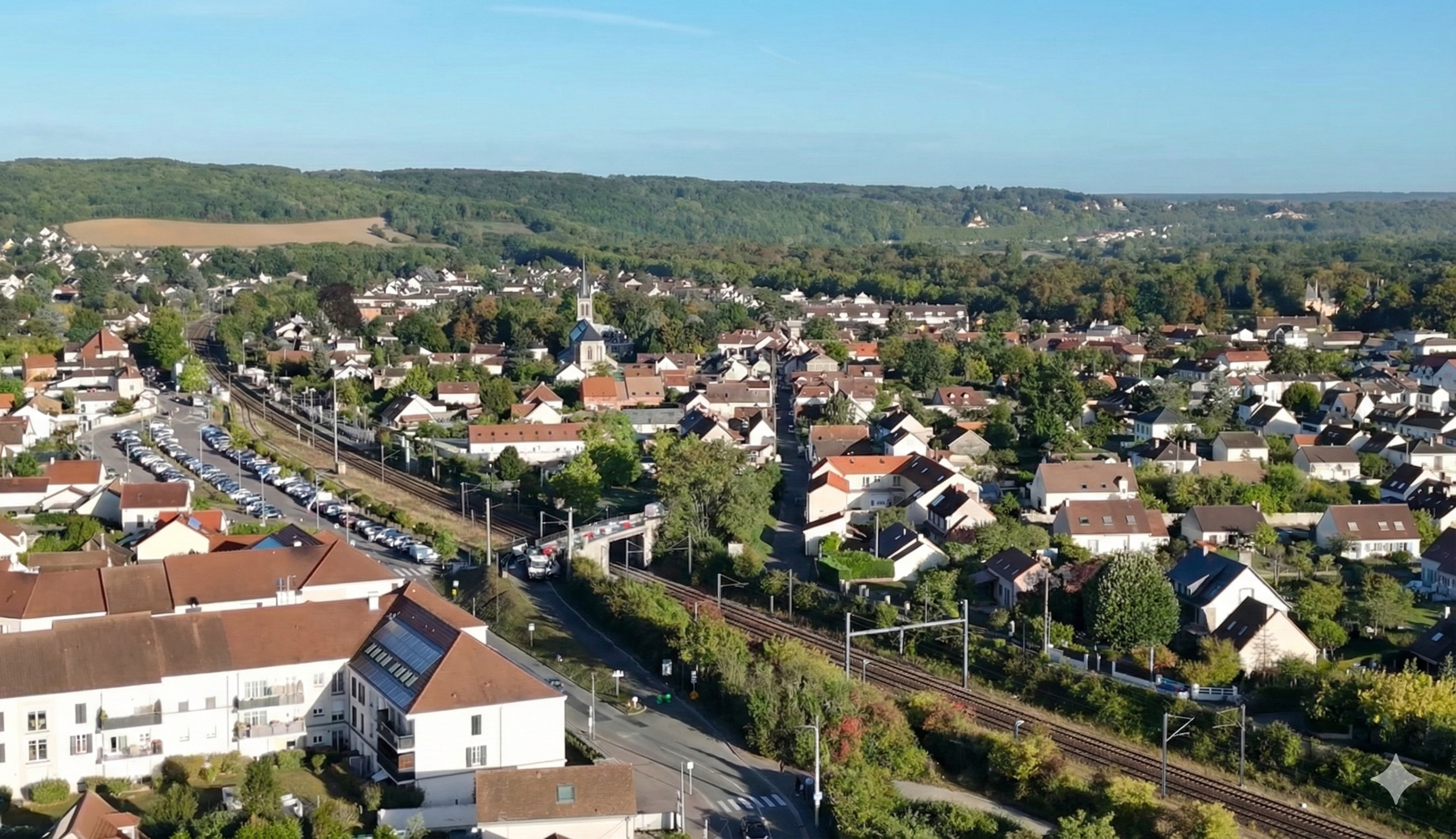 Vue aérienne de Rosny-sur-Seine